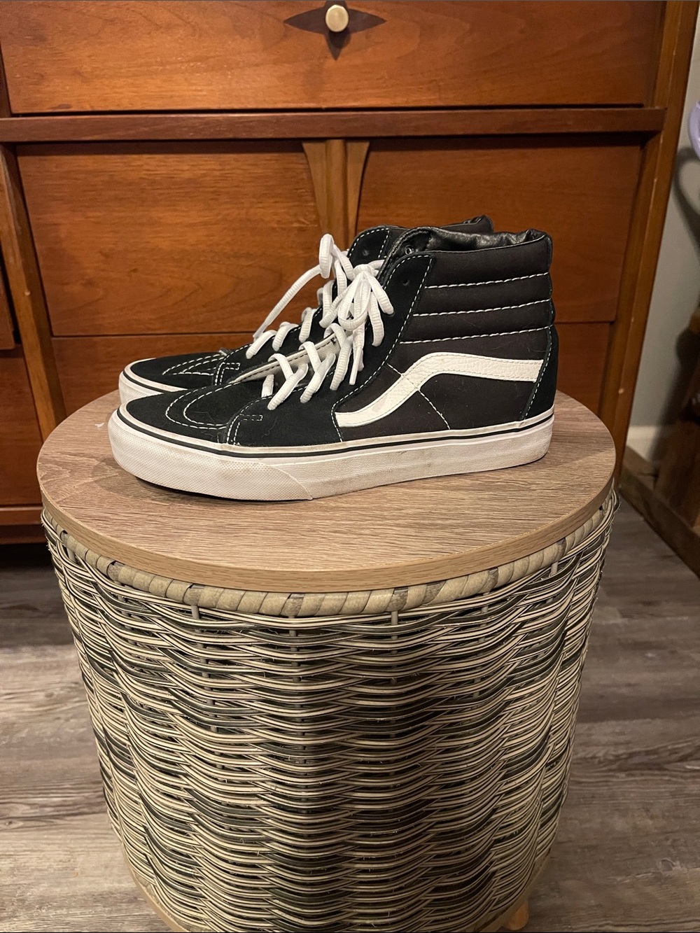 Vans SK8 HI Black Canvas High Skateboard Shoes US  Men 5 / Women US 6.5